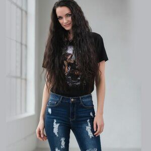 Fashion Nova ✦ Distressed Skinny Jeans ✦ High Waist Blue Cotton Blend Denim Sz 3